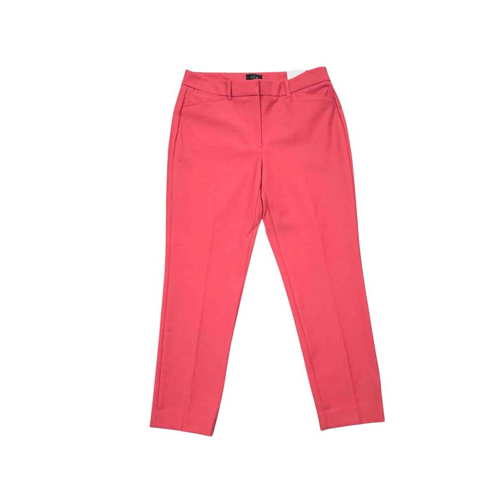 WHBM Comfort Stretch Slim Ankle Pant 8R Pink High Rise Retro Rockabilly Colorful